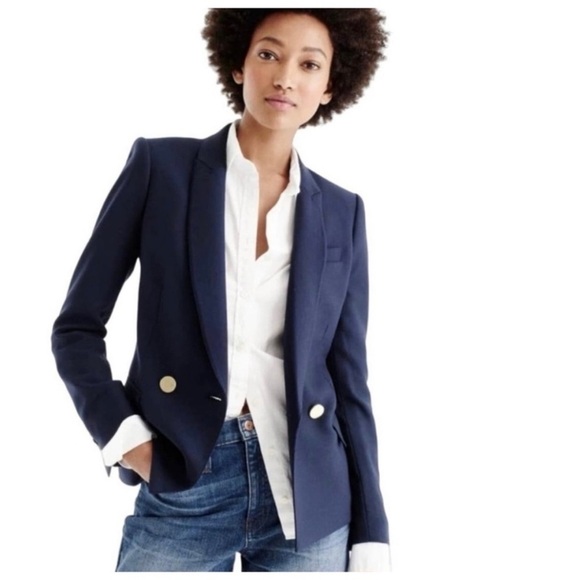 J. Crew 100% wool blazer in navy NWOT - Picture 2 of 14